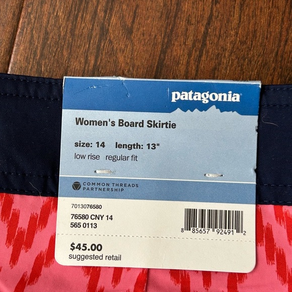 NWT Patagonia Board Skirtie Navy Blue Pink Tribal Outdoor Swimming Skirt Size 14 - Picture 6 of 7